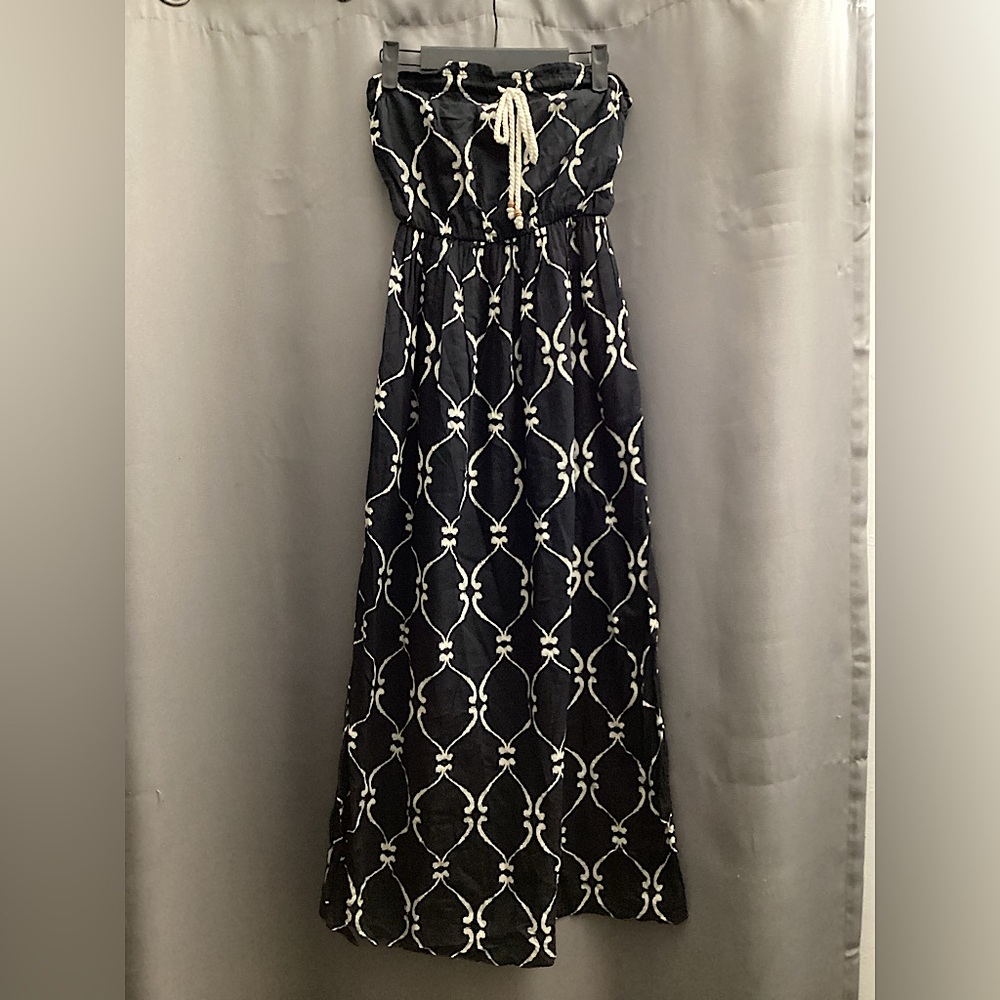 GAP strapless printed black and white long dress size xs
